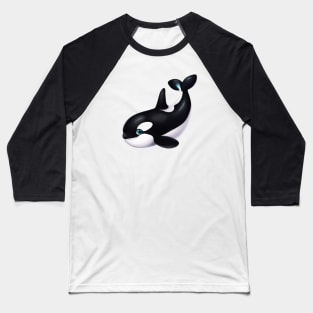 Cute Orca Drawing Baseball T-Shirt